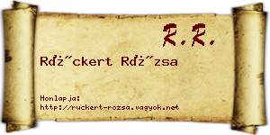 Rückert Rózsa névjegykártya